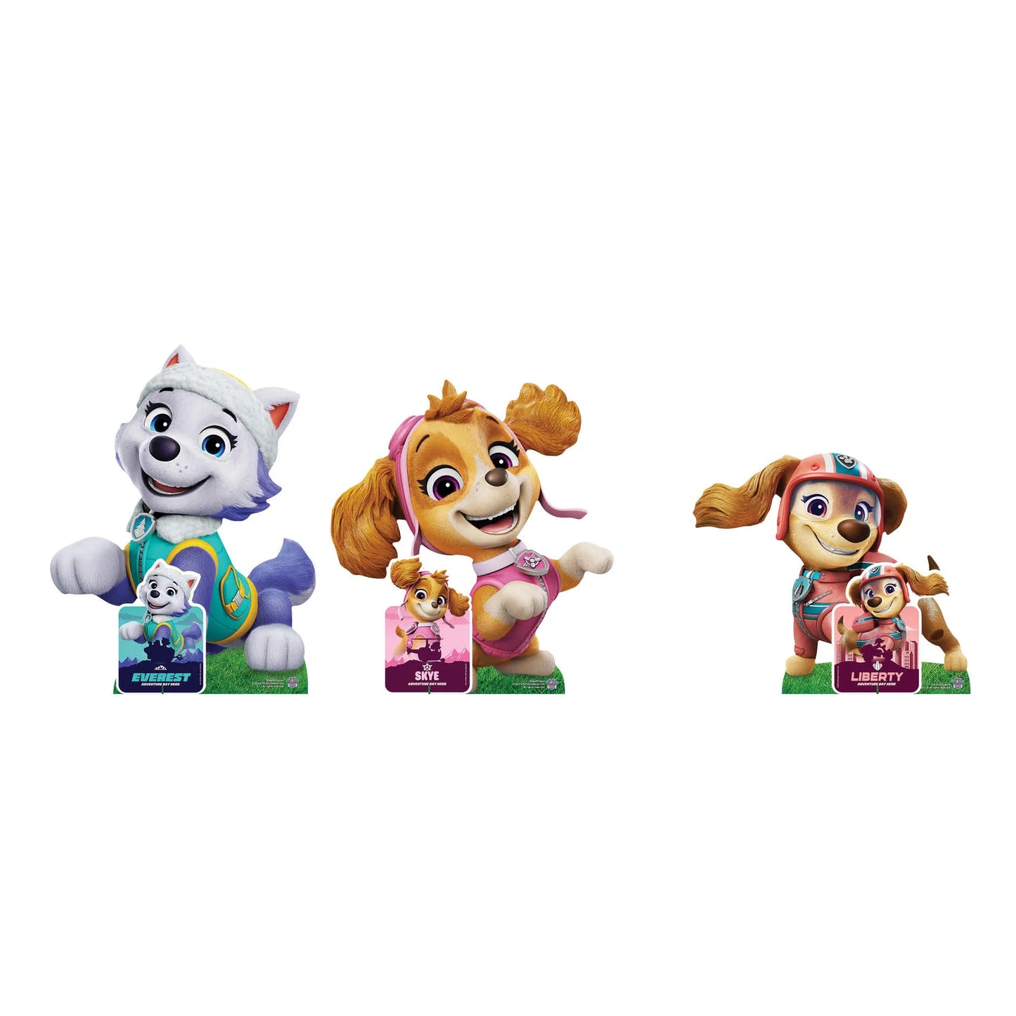 Skye, Liberty and Everest Paw Patrol Multi Pack Bundle Cardboard Cut Outs 66cm - Anilas UK
