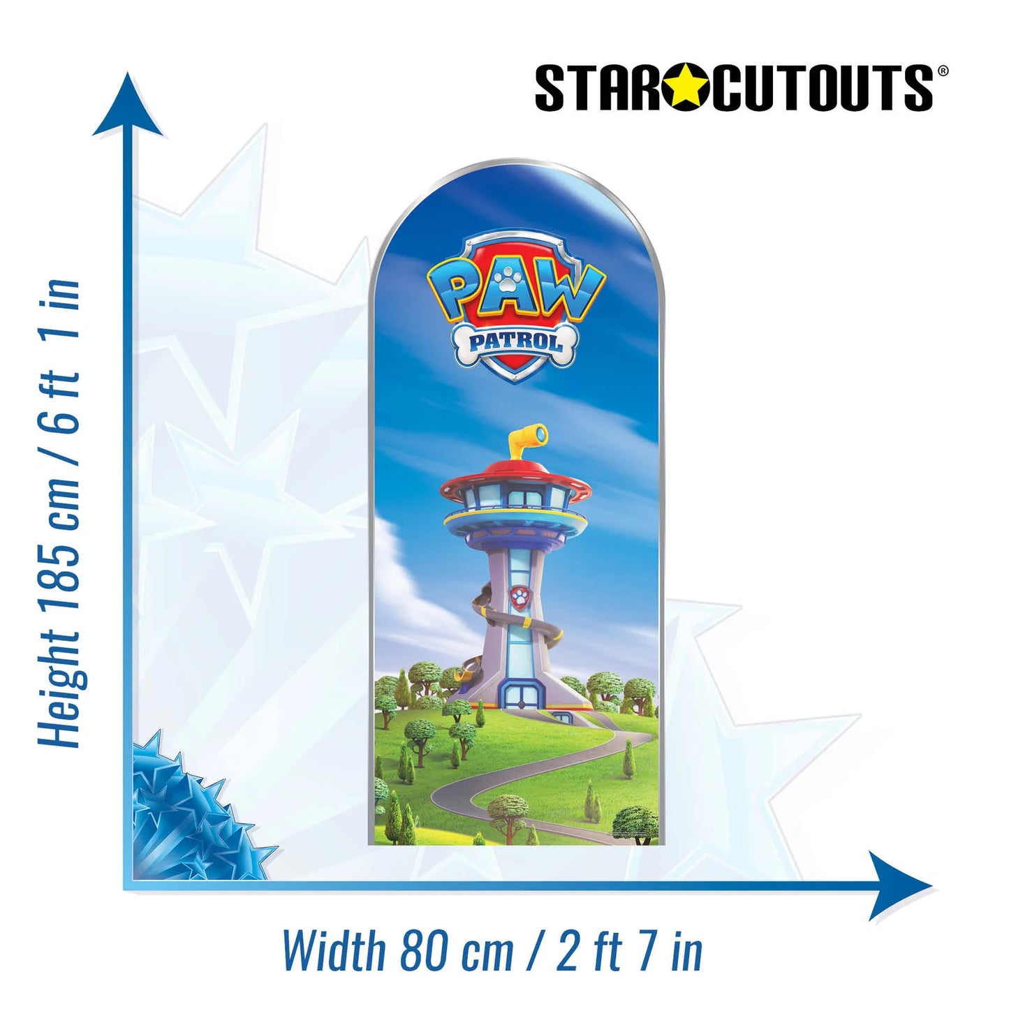 Paw Patrol Logo Tower Backdrop Single Cardboard Cutout Height 185cm