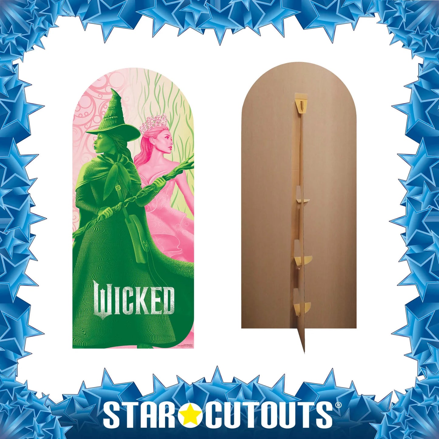 Wicked Glinda and Elphaba Logo Backdrop Single Cardboard Cut Out 185cm - Anilas UK