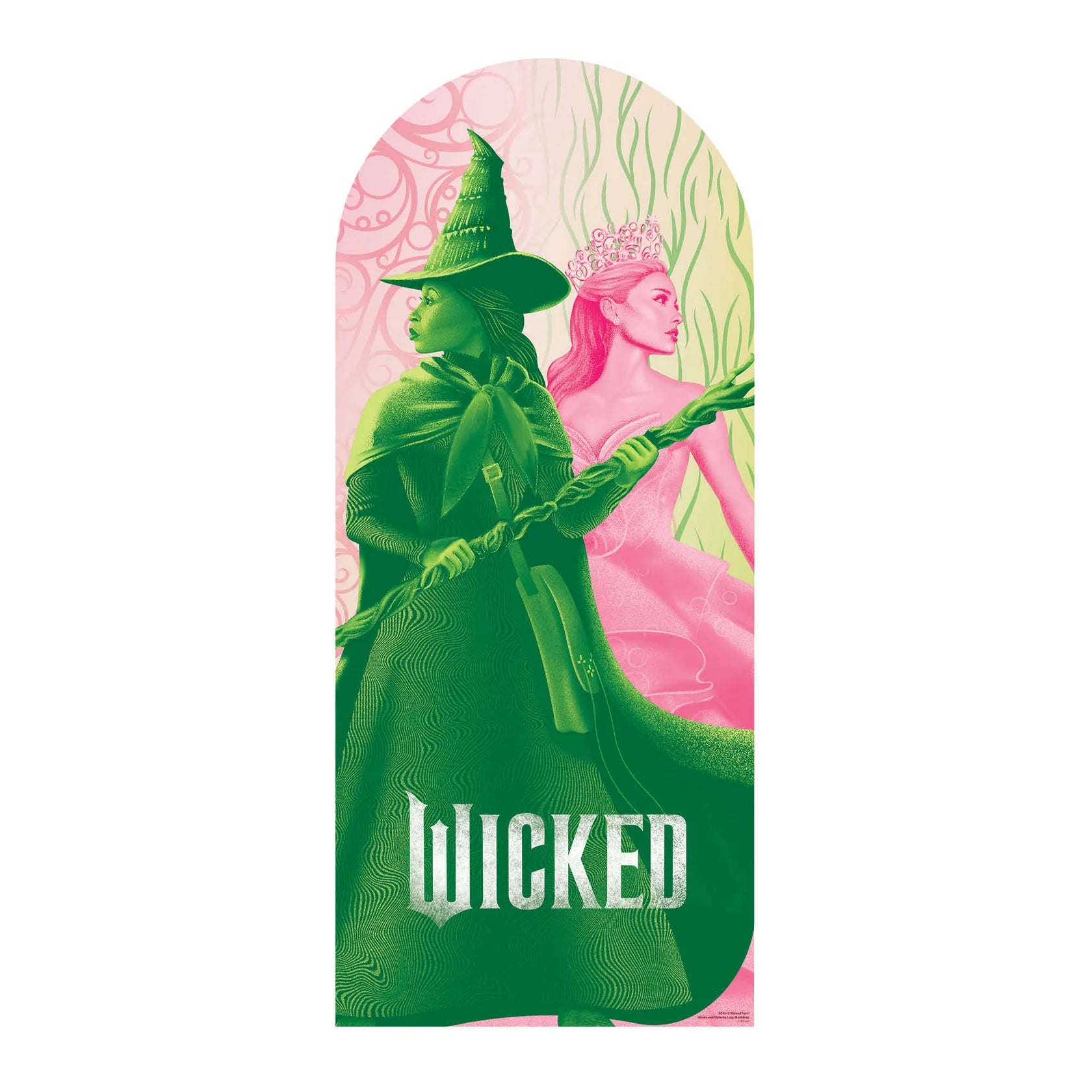 Wicked Glinda and Elphaba Logo Backdrop Single Cardboard Cut Out 185cm - Anilas UK