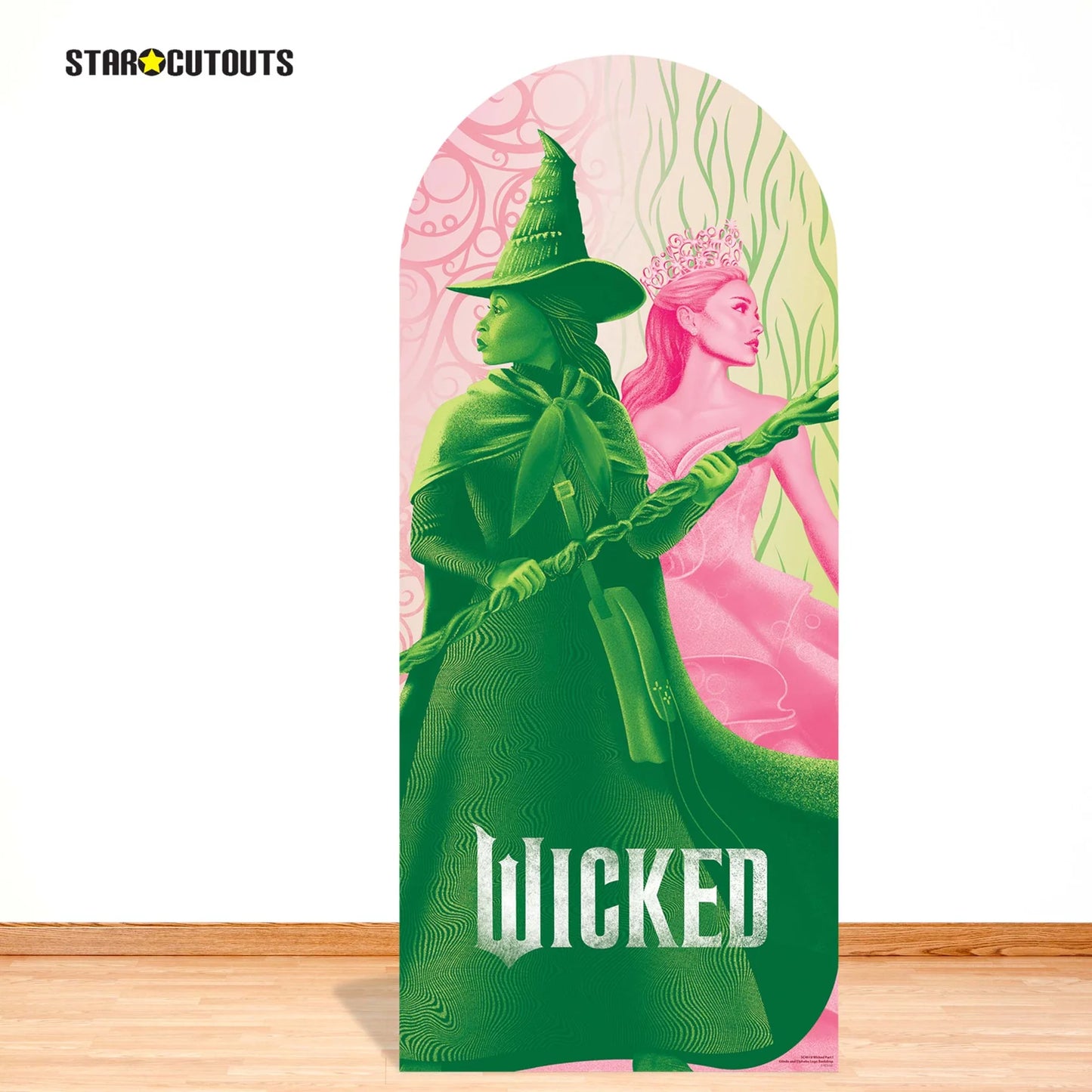 Wicked Glinda and Elphaba Logo Backdrop Single Cardboard Cut Out 185cm - Anilas UK