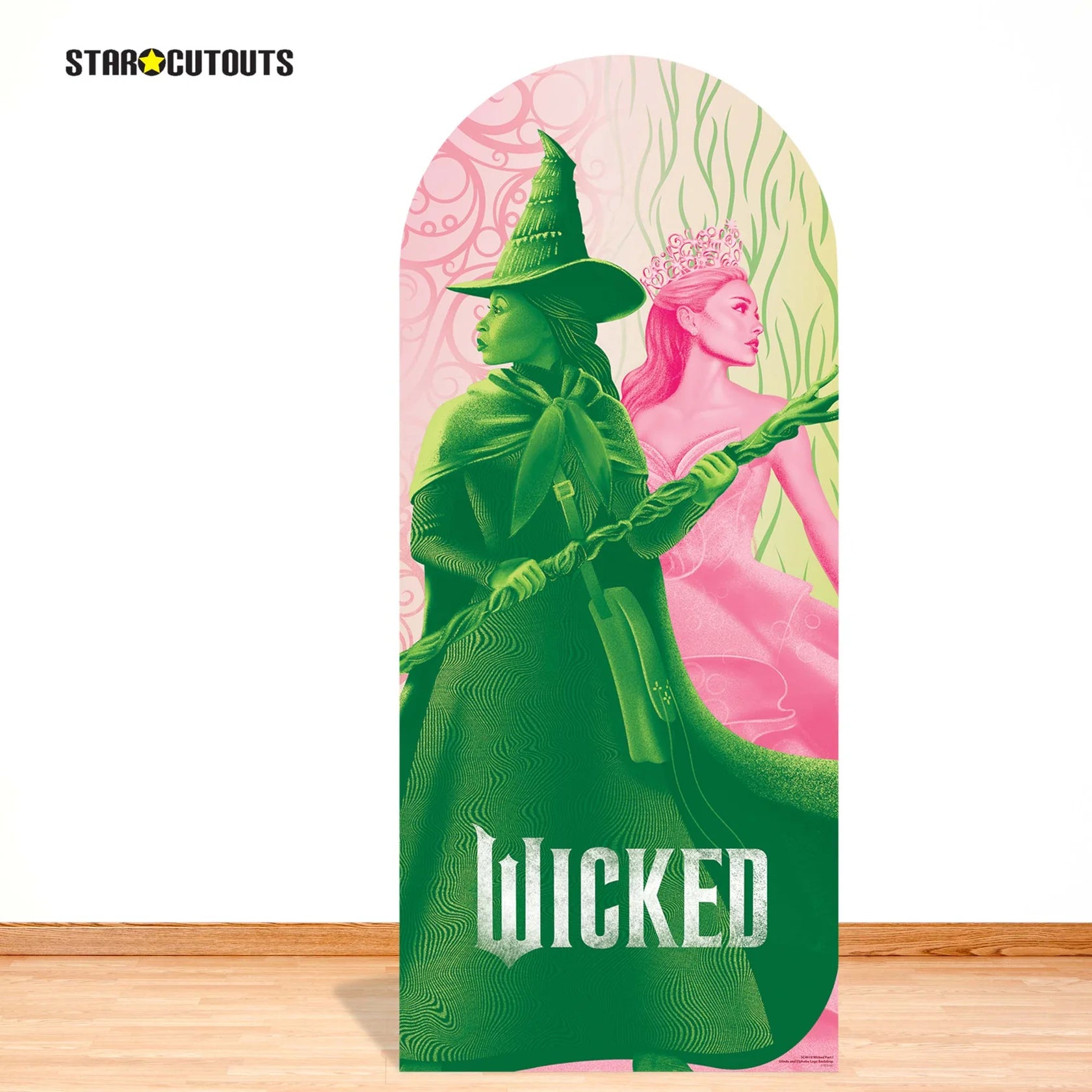 Wicked Glinda and Elphaba Logo Backdrop Single Cardboard Cut Out 185cm - Anilas UK