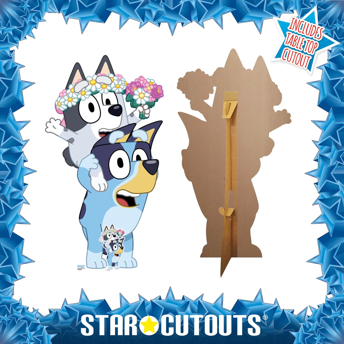 Bluey and Muffin as Flower Girls Cardboard Cut Out Height 136cm