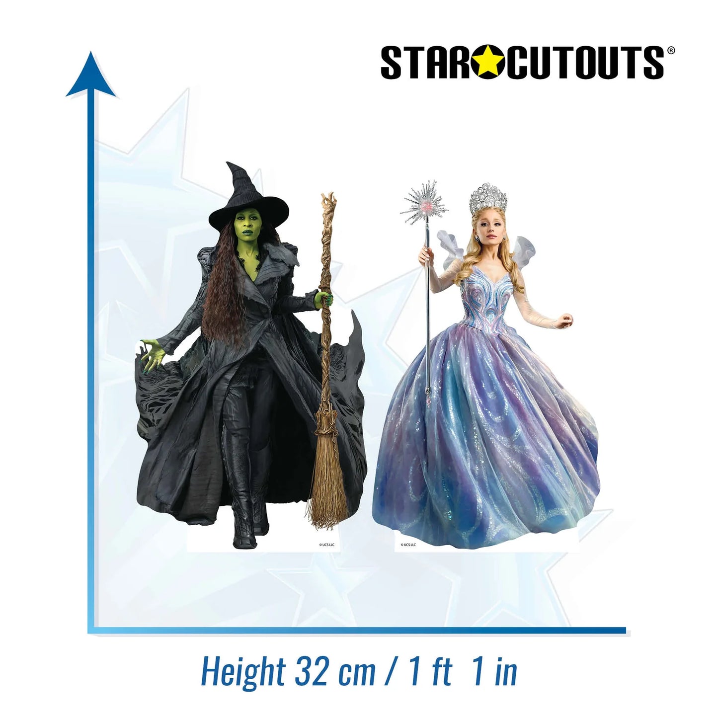 Wicked For Good Glinda Elphaba Shelf Top Pack Cardboard Cut Out Height 32cm