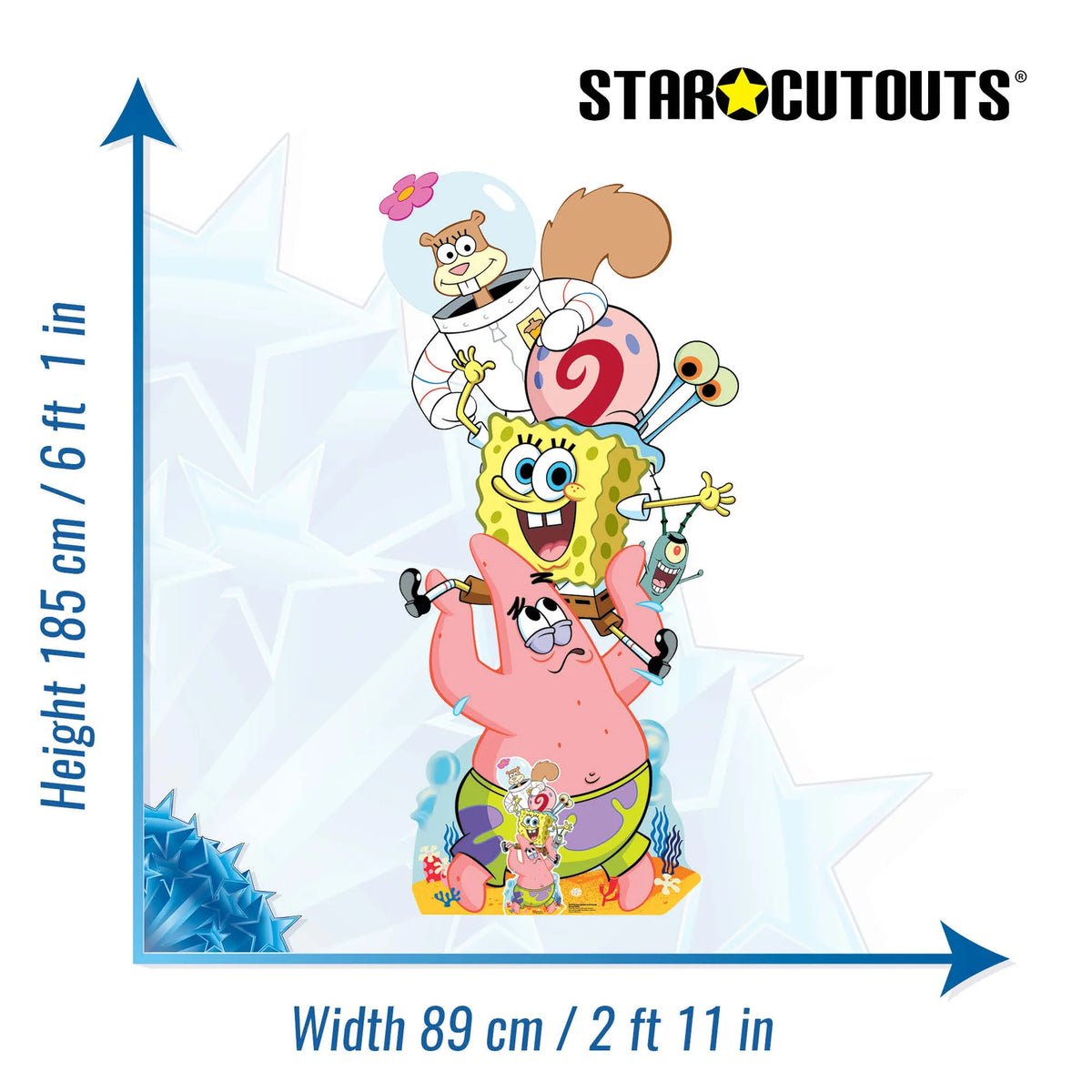 SpongeBob and Friends Group Stack Cardboard Cutout Height 185cm