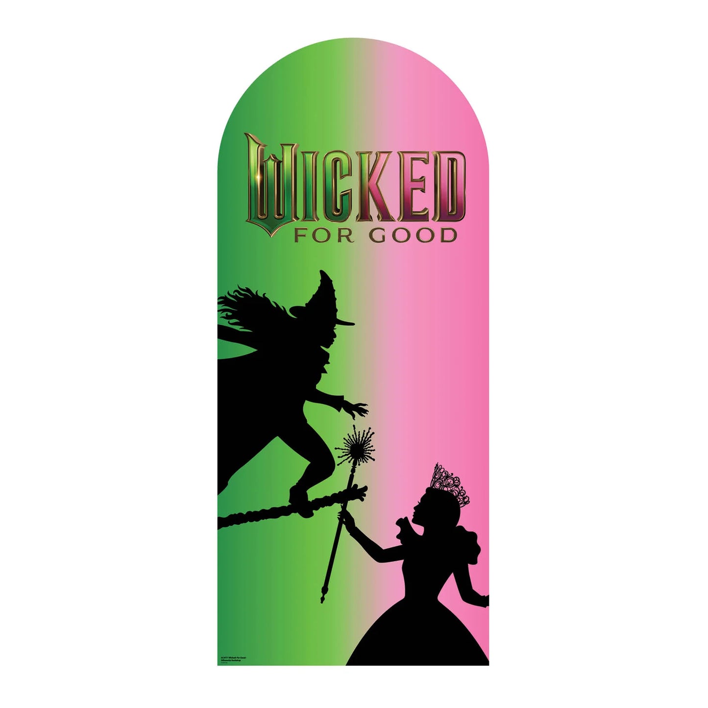 Wicked For Good Pink & Green Silhouette Backdrop Single Cardboard Cut Out 185cm - Anilas UK