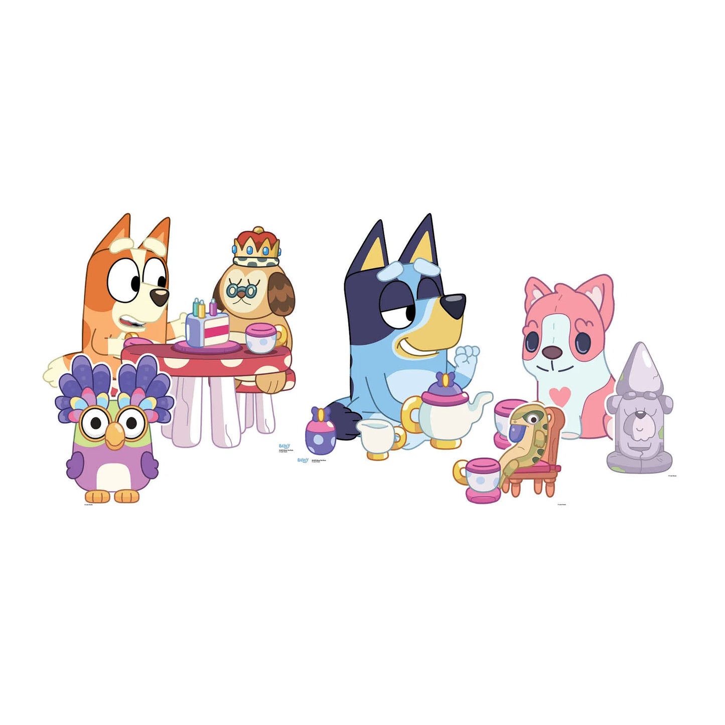 Bluey Bingo & Friends Tea Party Star Mini Bundle - Wall & Floor Decoration Cardboard Cutout Height 55cm