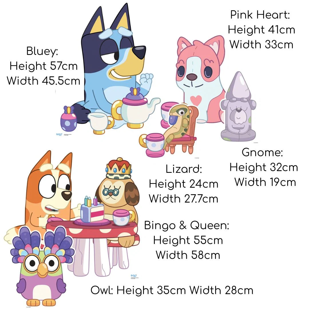 Bluey Bingo & Friends Tea Party Star Mini Bundle - Wall & Floor Decoration Cardboard Cutout Height 55cm