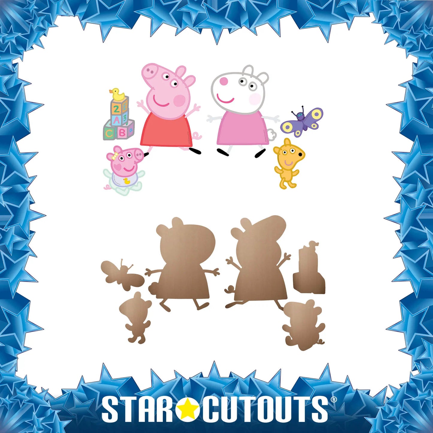 Peppa Pig, Baby Evie and Suzy Sheep Wall Decoration Pack Cardboard Cutouts Height 44cm