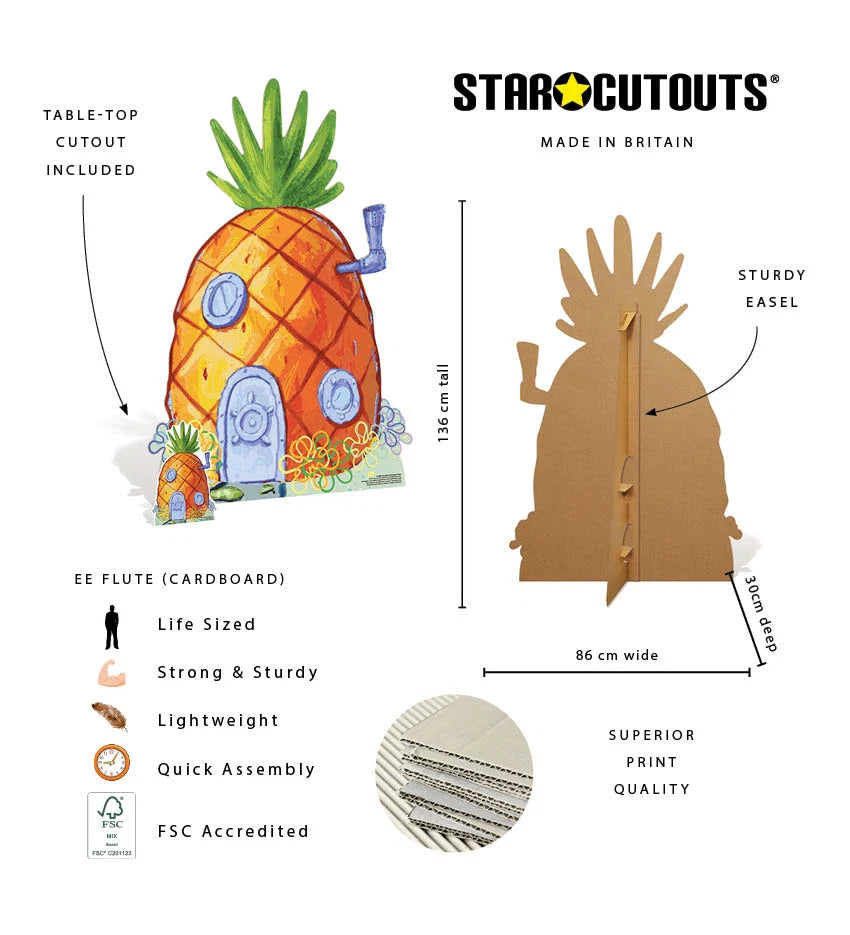 SpongeBob Pineapple House Cardboard Cutout Height 136cm