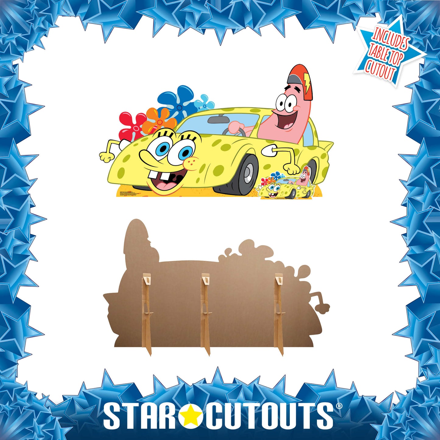 Patrick Star with SpongeBob Car Cardboard Cutout Height 95cm