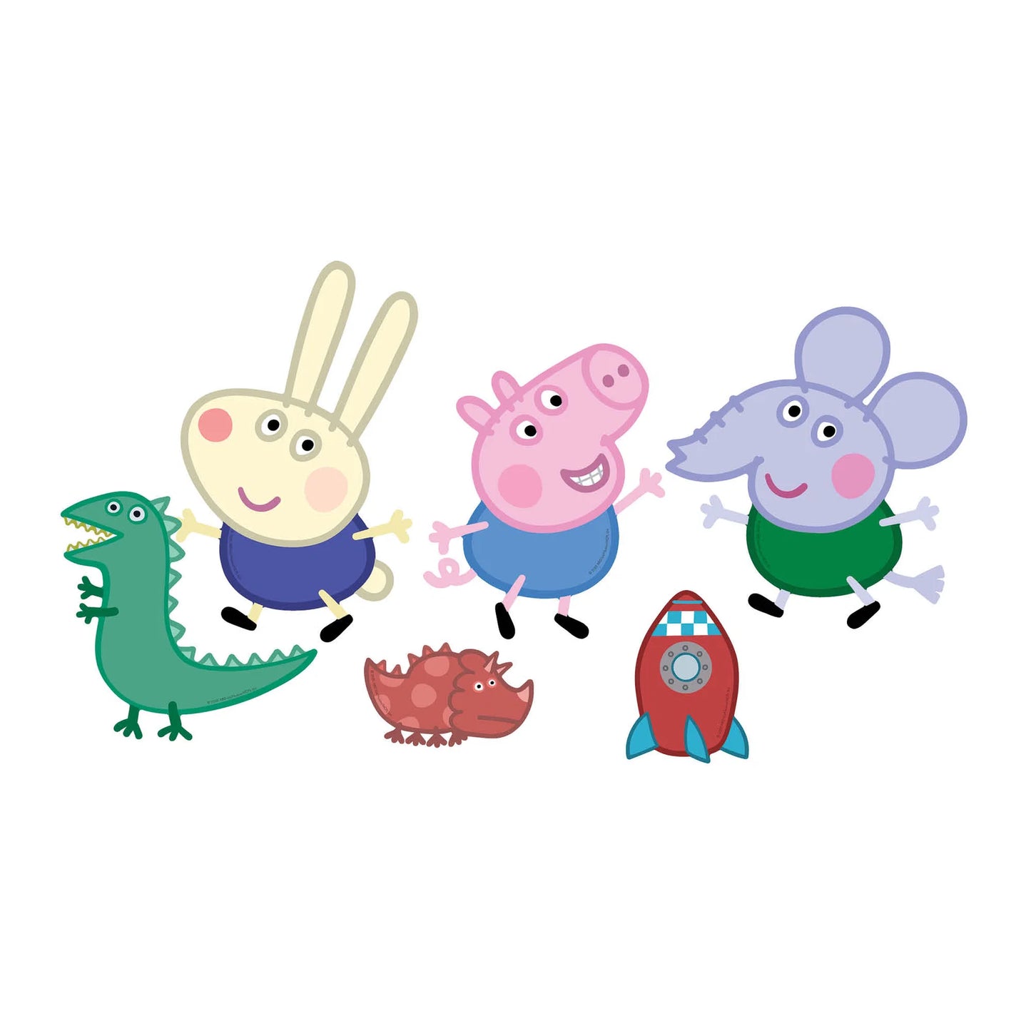 George Pig, Edward Elephant & Richard Rabbit Wall Decoration Pack Cardboard Cutouts Height 34cm