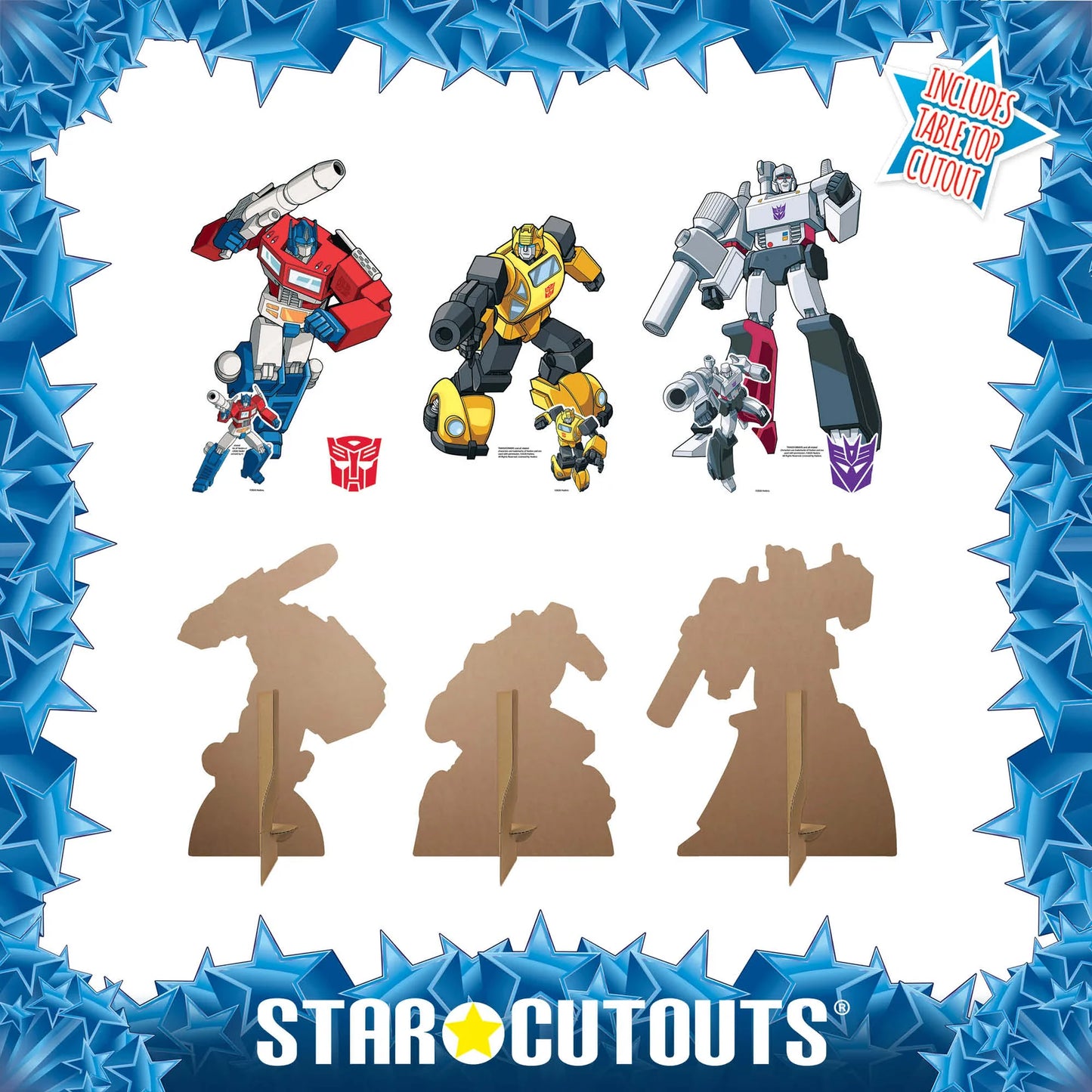 Transformers Retro Bundle Pack Party Eight Cardboard Cutouts 66cm - Anilas UK