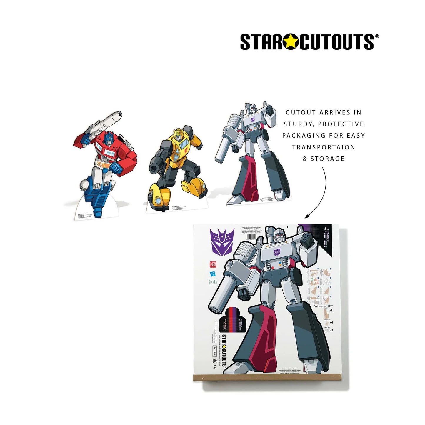 Transformers Retro Bundle Pack Party Eight Cardboard Cutouts 66cm - Anilas UK