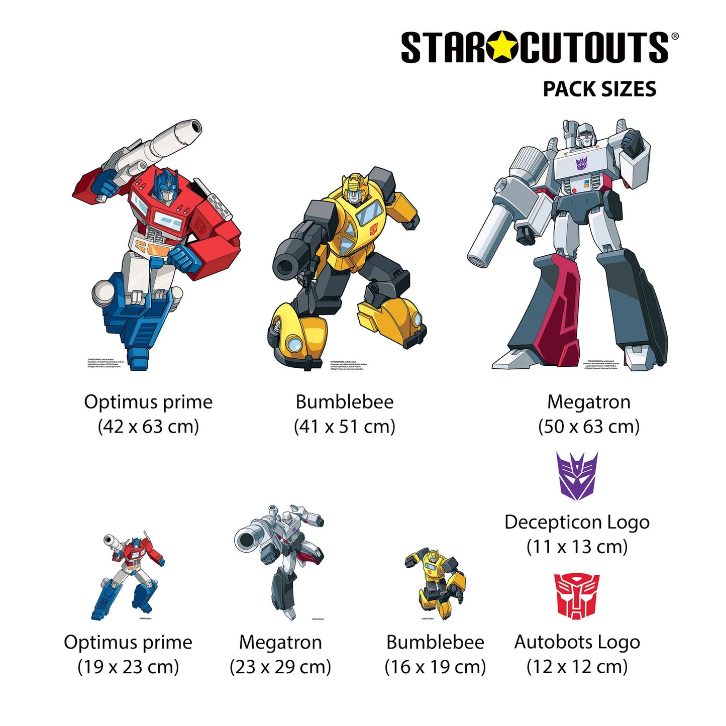 Transformers Retro Bundle Pack Party Eight Cardboard Cutouts 66cm - Anilas UK