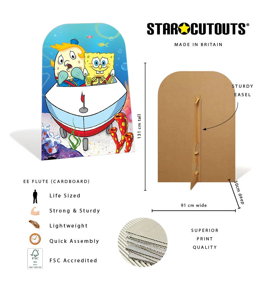 Mrs Puff and SpongeBob Backdrop Single Cardboard Cutout Height 131cm