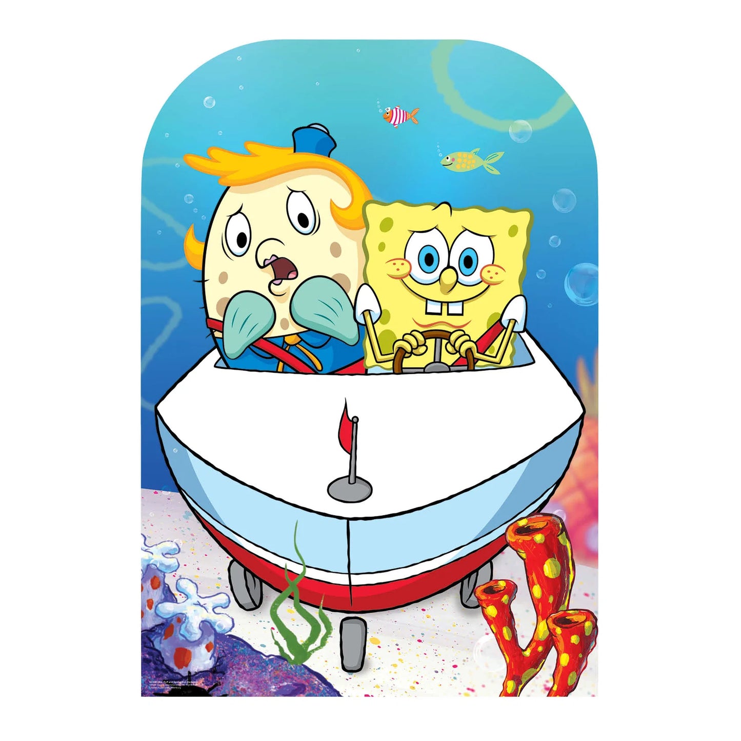 Mrs Puff and SpongeBob Backdrop Single Cardboard Cutout Height 131cm