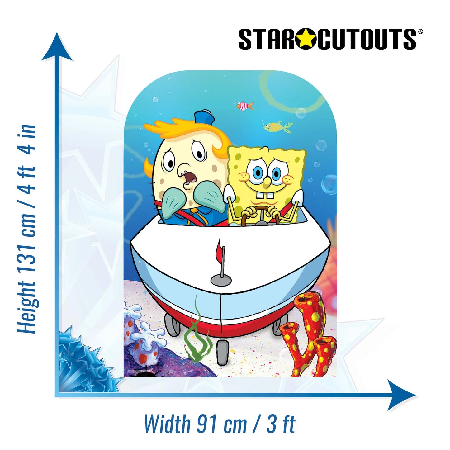 Mrs Puff and SpongeBob Backdrop Single Cardboard Cutout Height 131cm