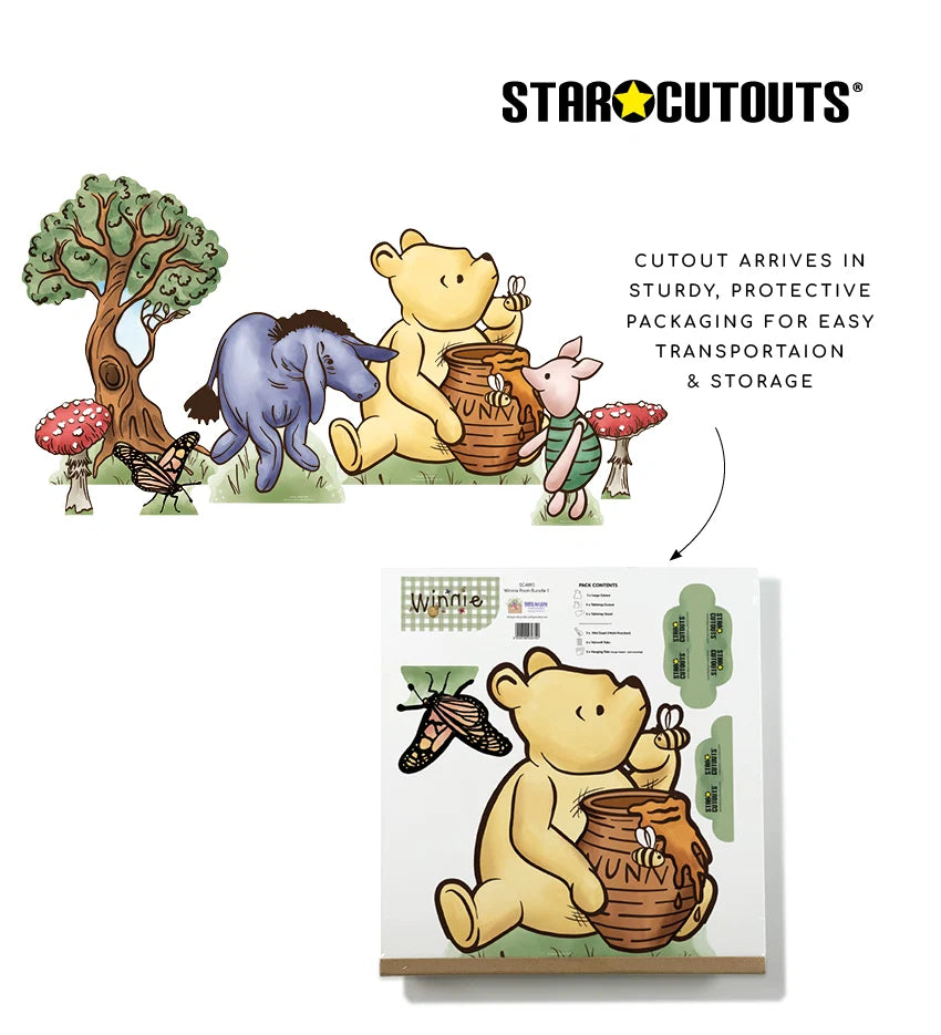 Winnie Bear Bundle Honey Pot Cardboard Cutout Height 52cm