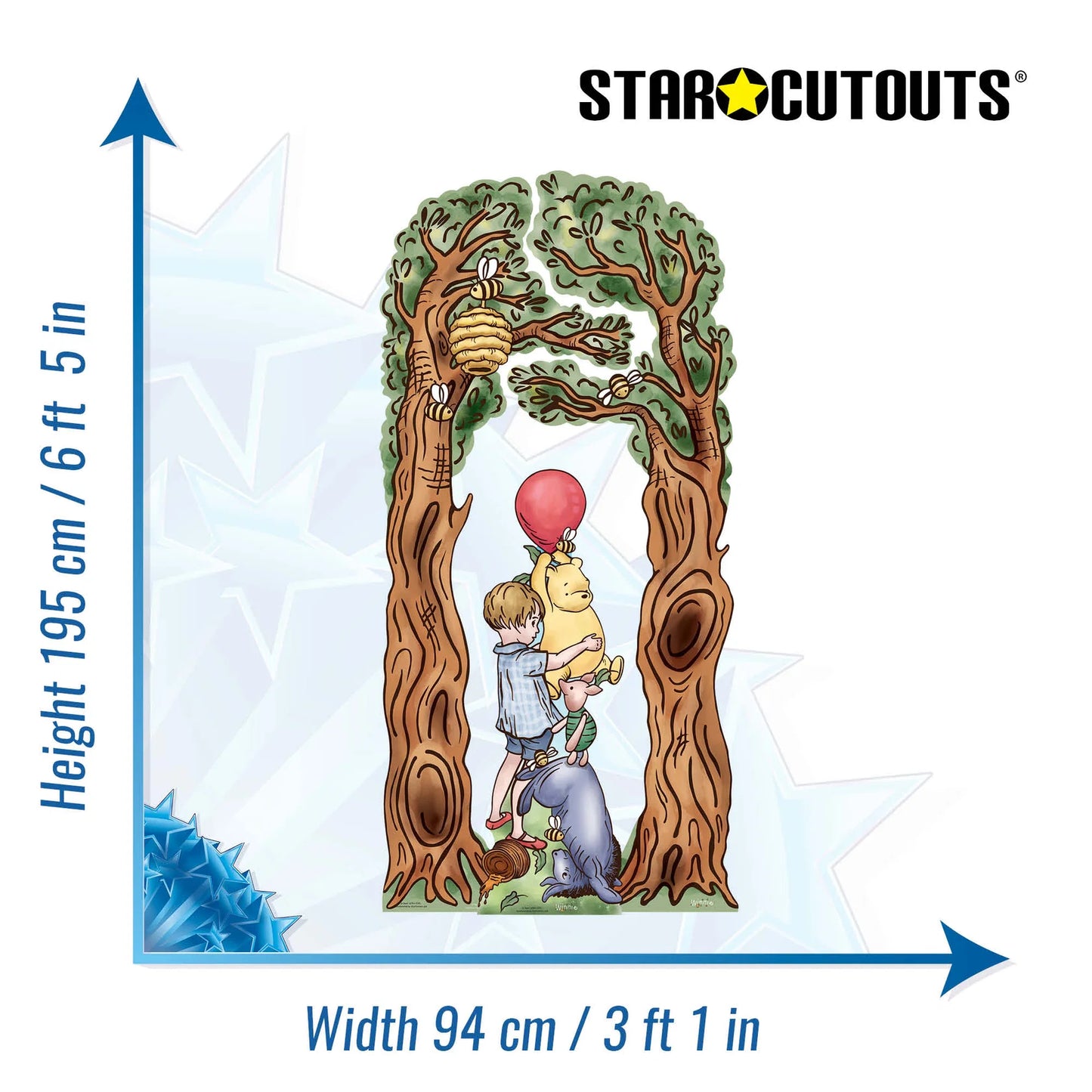 Winnie & Tree Arch Decorations Triple Pack Cardboard Cutout Height 195cm