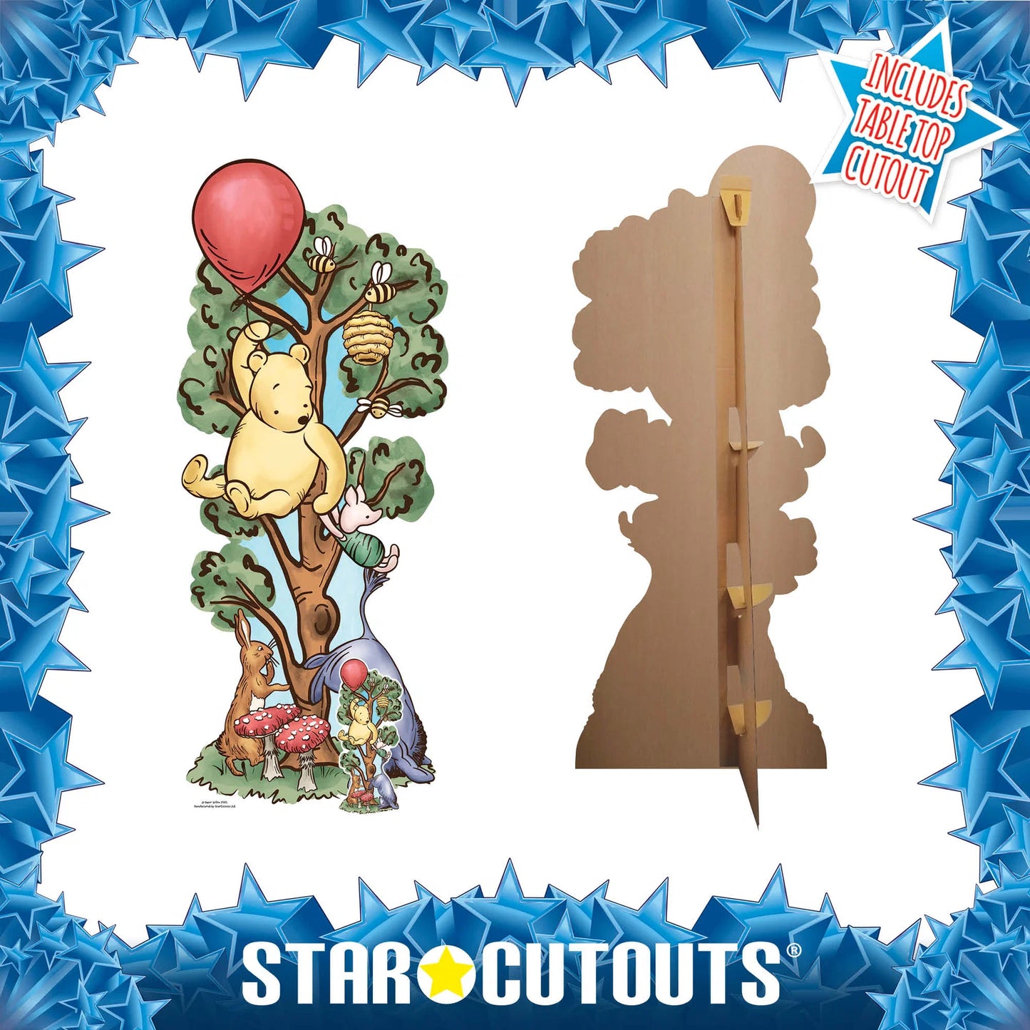 Winnie in Tree with Donkey Cardboard Cutout Height 183cm