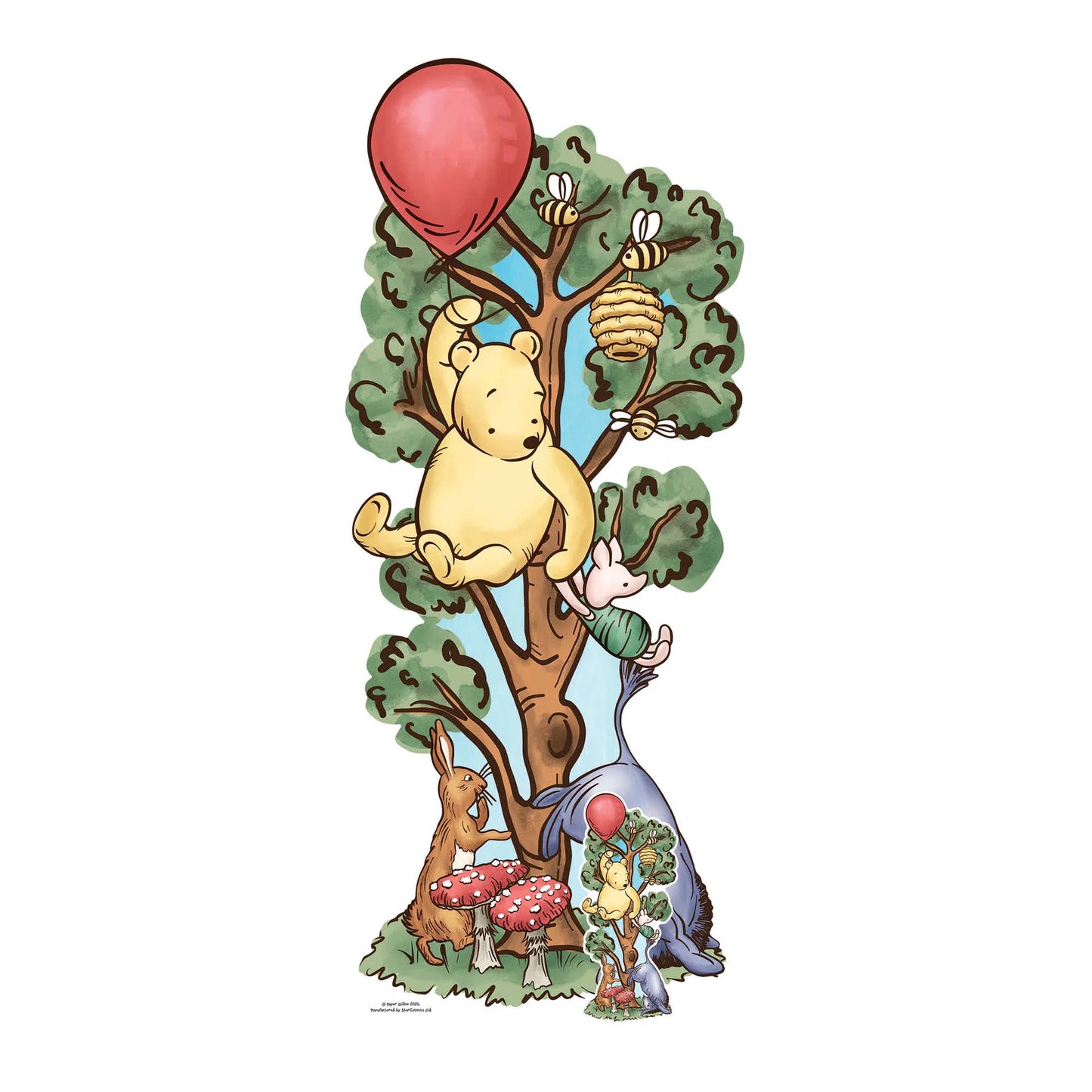 Winnie in Tree with Donkey Cardboard Cutout Height 183cm