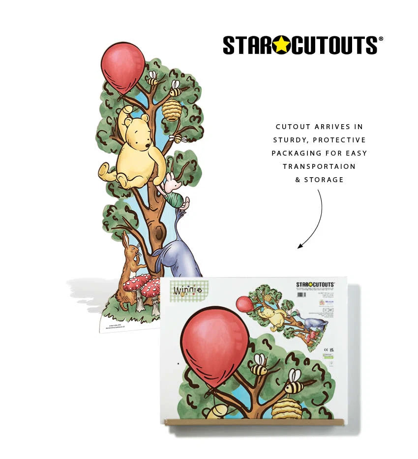 Winnie in Tree with Donkey Cardboard Cutout Height 183cm