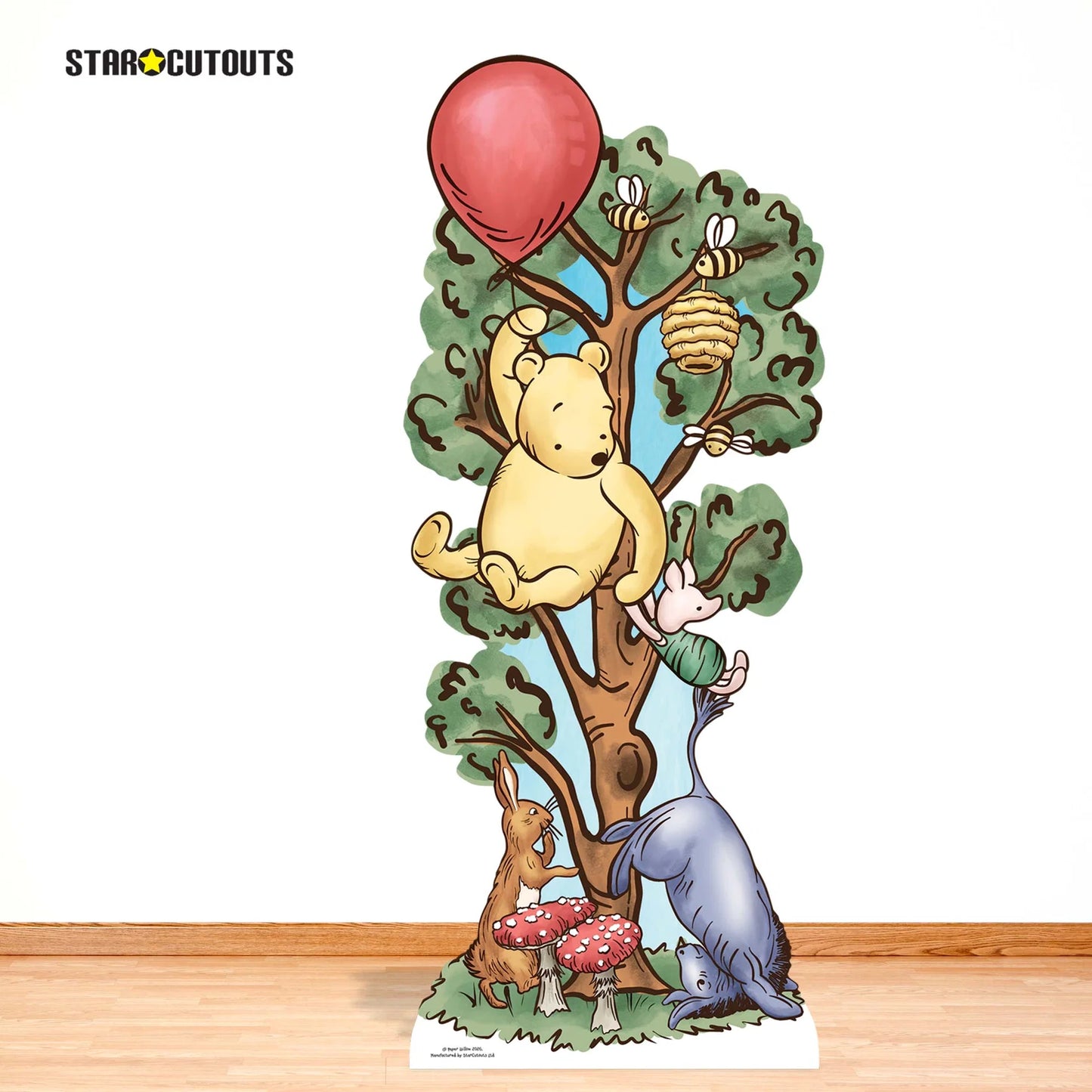 Winnie in Tree with Donkey Cardboard Cutout Height 183cm