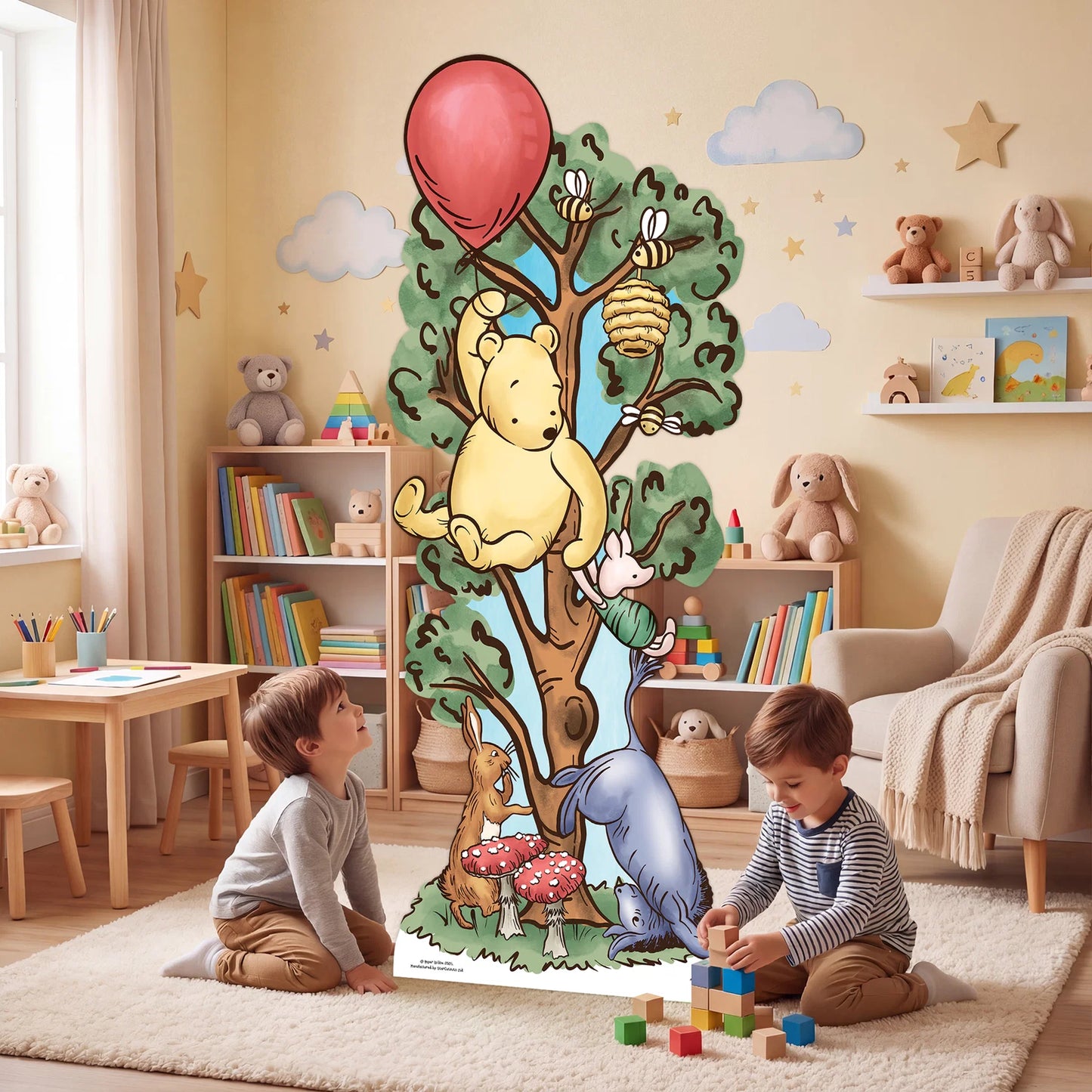Winnie in Tree with Donkey Cardboard Cutout Height 183cm