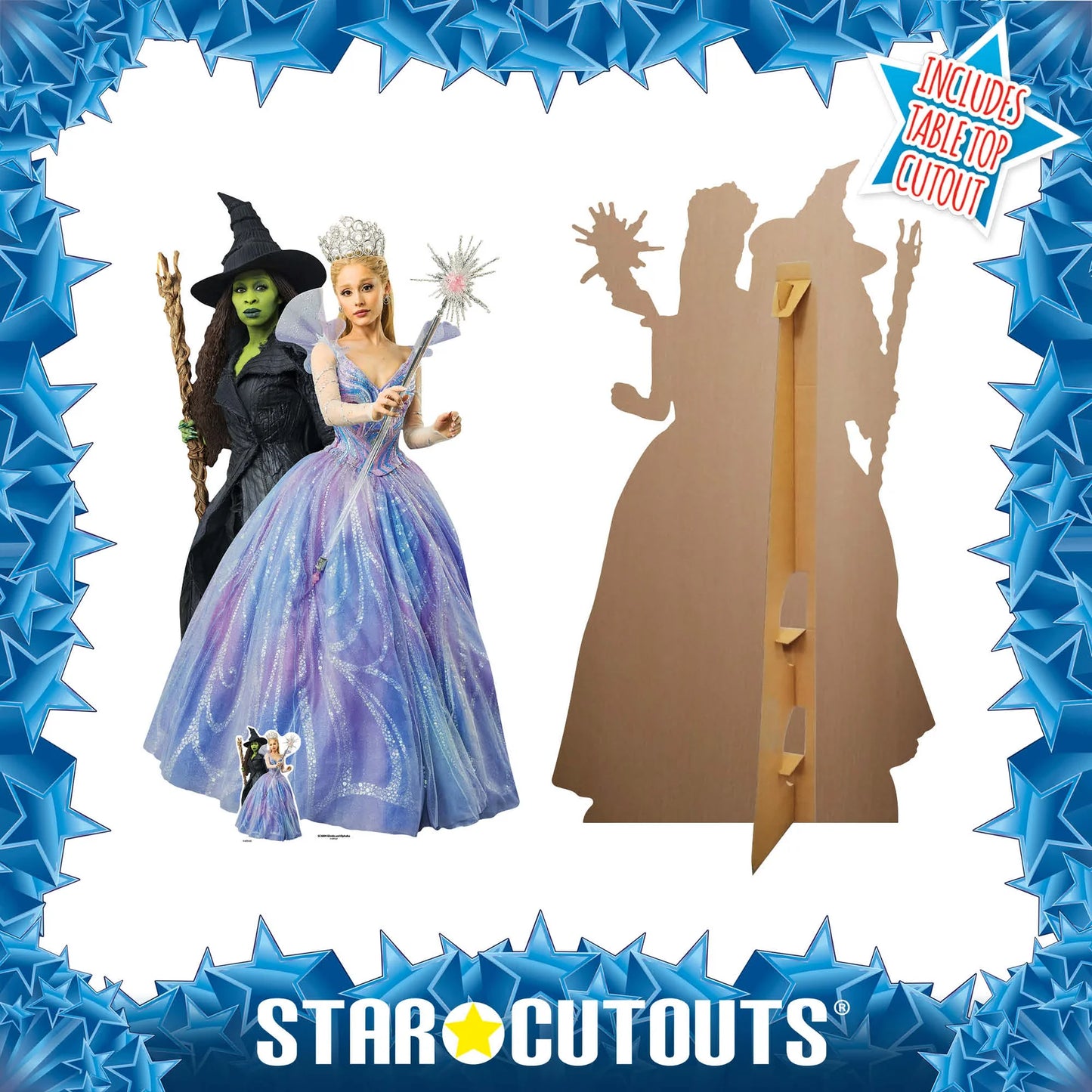 Wicked For Good Glinda & Elphaba Double Cardboard Cut Out 159cm - Anilas UK