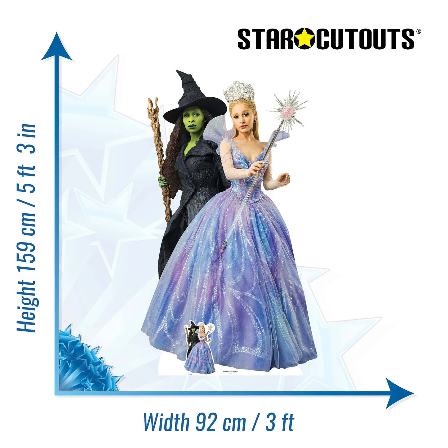 Wicked For Good Glinda & Elphaba Double Cardboard Cut Out 159cm - Anilas UK