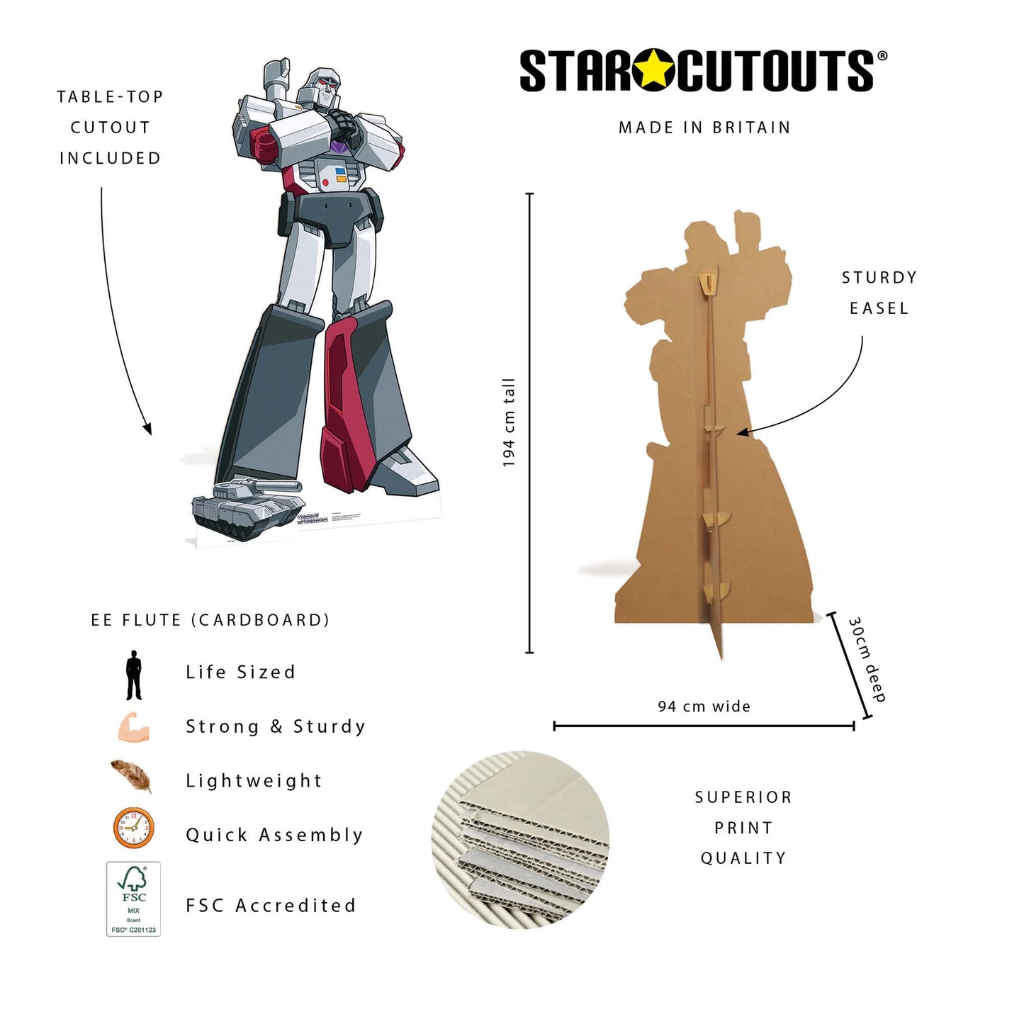 Transformers Megatron Lifesize Cardboard Cutout - Height 194cm