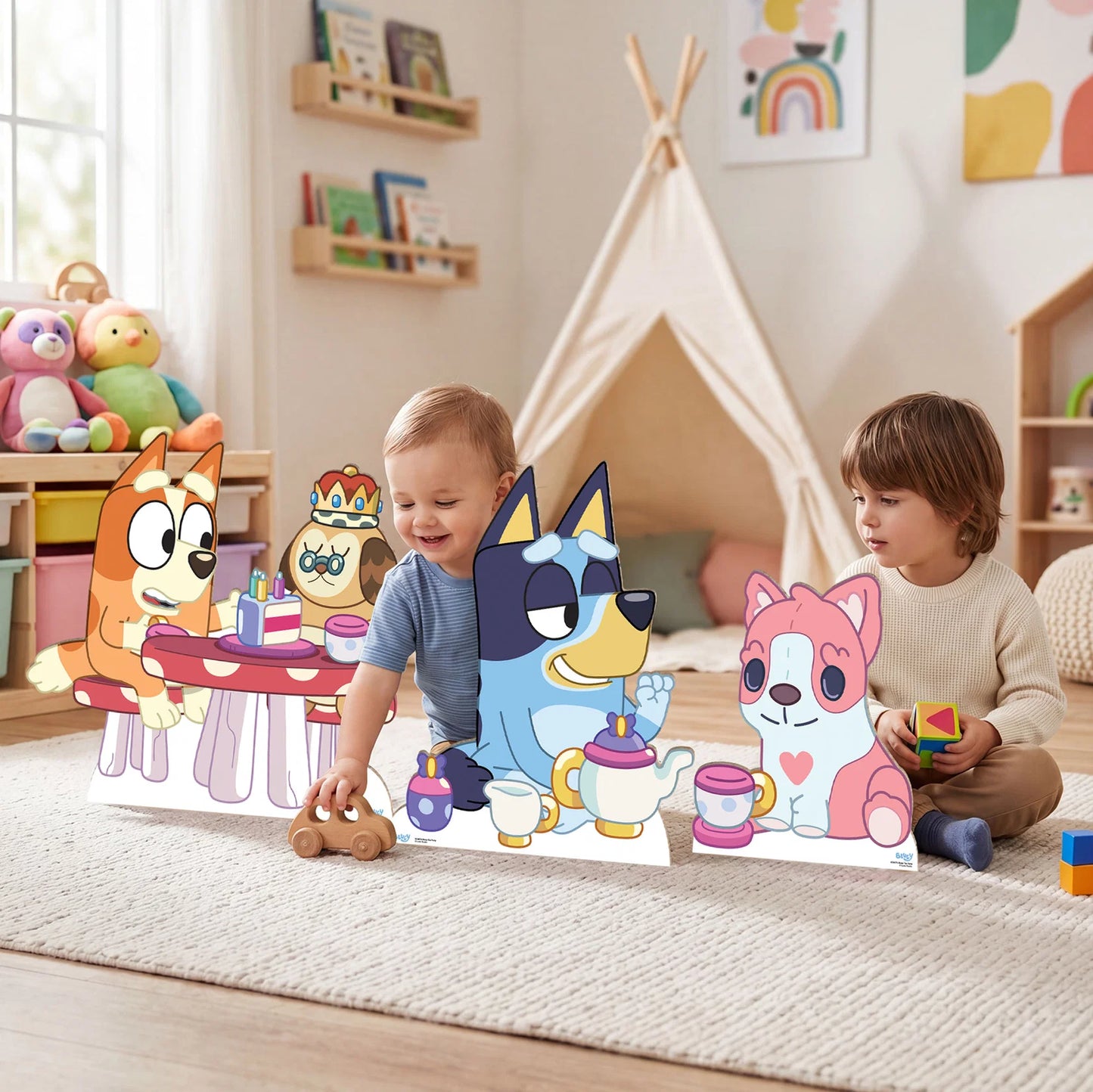 Bluey Bingo & Friends Tea Party Star Mini Bundle - Wall & Floor Decoration Cardboard Cutout Height 55cm