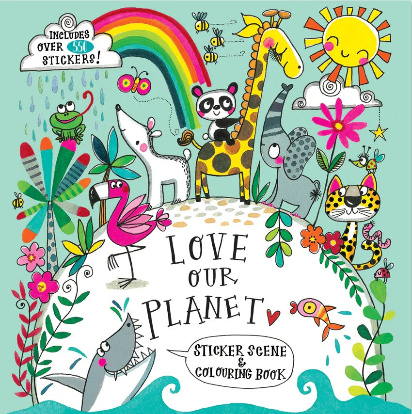 Love Our Planet Sticker Scene & Colouring Book by Rachel Ellen Designs - Anilas UK