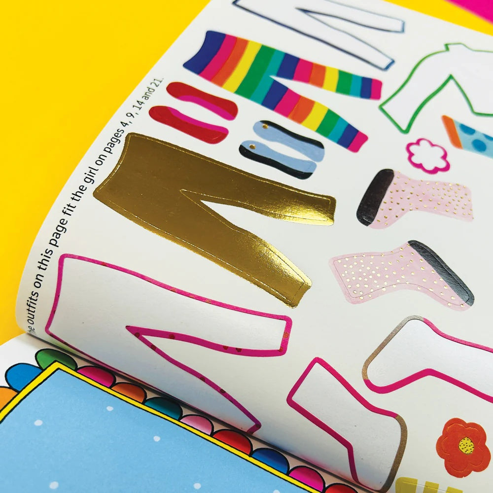 GRL PWR Dress Up Sticker Scene & Colouring Book by Rachel Ellen Designs - Anilas UK