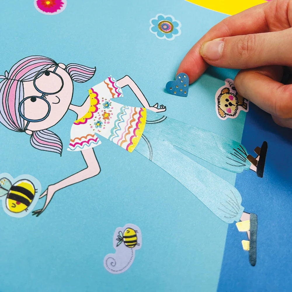 GRL PWR Dress Up Sticker Scene & Colouring Book by Rachel Ellen Designs - Anilas UK