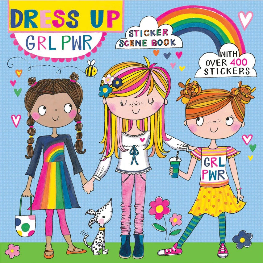 GRL PWR Dress Up Sticker Scene & Colouring Book by Rachel Ellen Designs