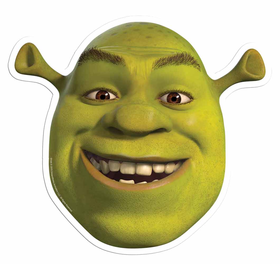 Shrek Six Pack Cardboard Face Masks With Tabs and Elastic