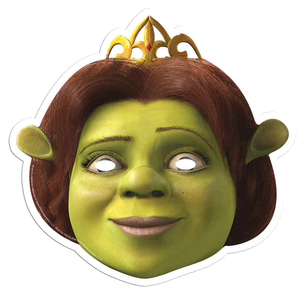 Shrek Six Pack Cardboard Face Masks With Tabs and Elastic