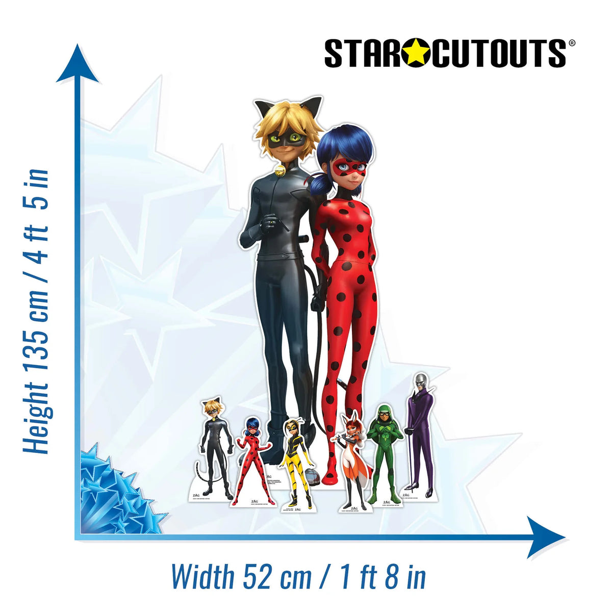 Miraculous Party Pack Cardboard Cut Out Height 135cm