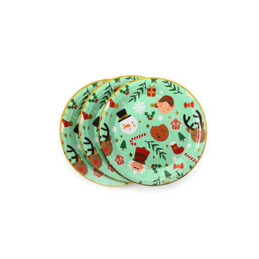 Christmas Design Paper Plates - 18cm (Pack of 10) - Anilas UK