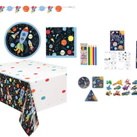 Complete Space Themed Party Pack for 8 people Including Tableware and Favours - Anilas UK