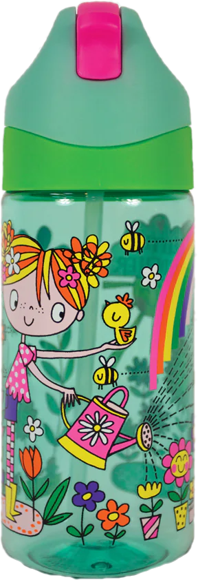 Rachel Ellen Designs Little Gardner Theme Children's Water Bottle with Straw - Anilas UK