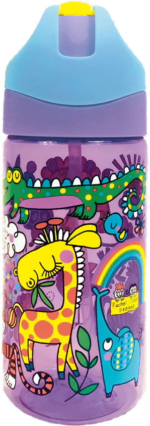 Rachel Ellen Designs It's A Wonderful World / Animals Theme Children's  Water Bottle with Straw - Anilas UK