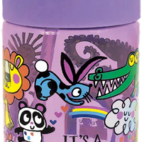 It's A Wonderful World/ Animals Themed Drinks Bottle with Straw by Rachel Ellen Designs - Anilas UK
