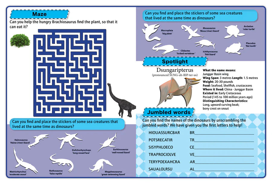 Discover Dinosaurs Sticker Book - Find, Stick and Learn - Anilas UK