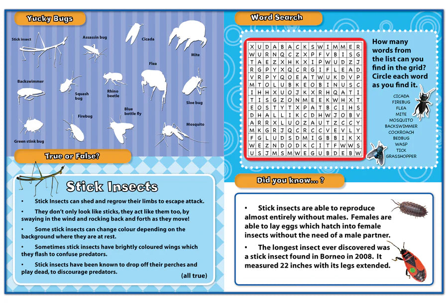 Discover Bugs Sticker Book - Find, Stick and Learn - Anilas UK