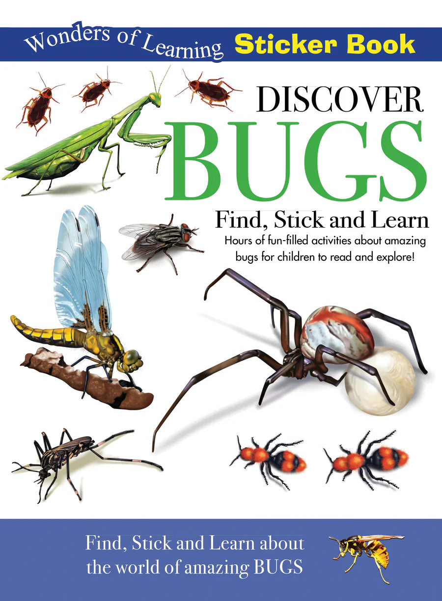 Discover Bugs Sticker Book - Find, Stick and Learn - Anilas UK