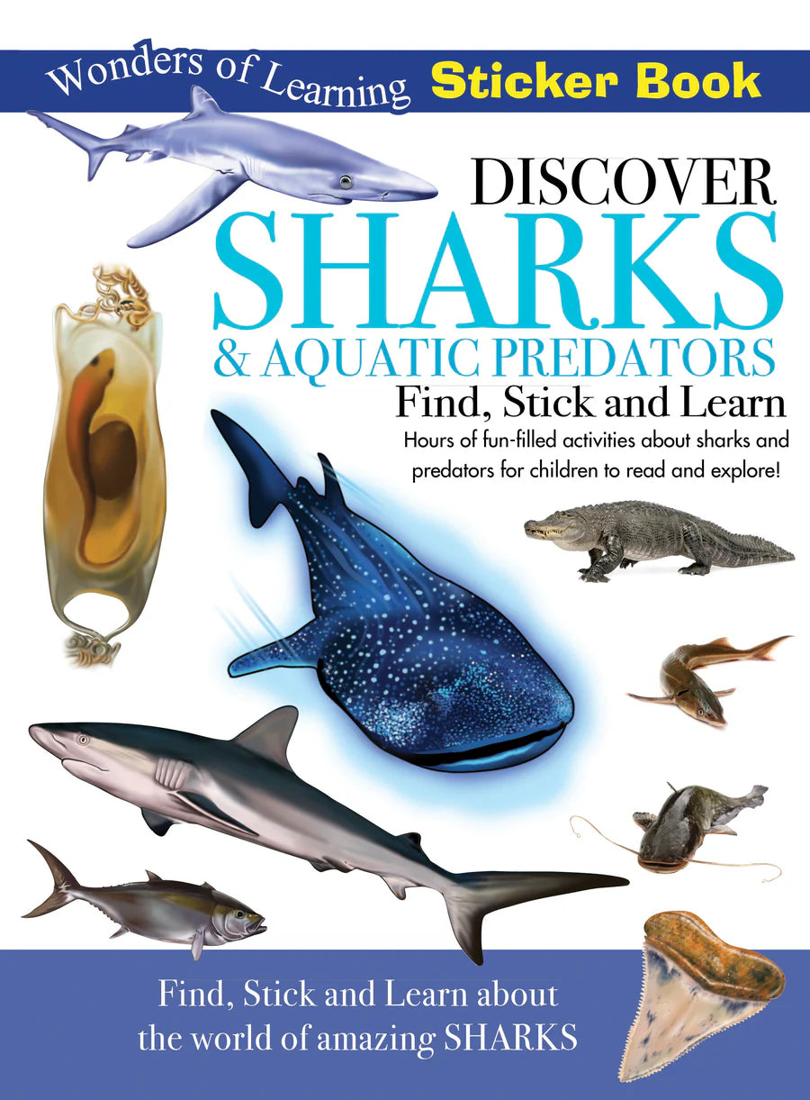 Discover Sharks Sticker Book - Find, Stick and Learn - Anilas UK