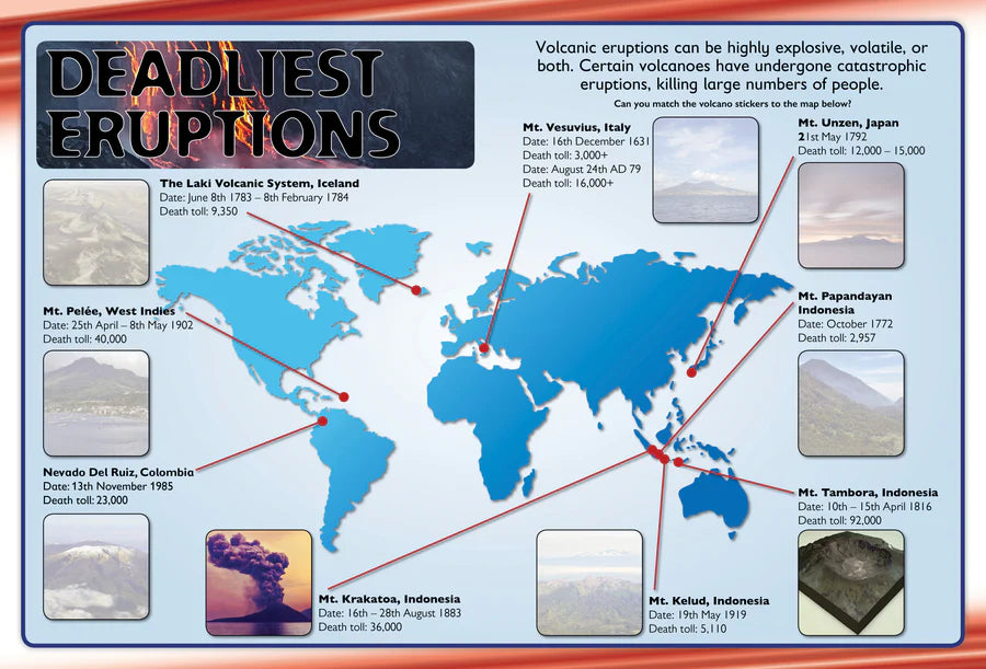 Discover Volcanoes Sticker Book - Find, Stick and Learn - Anilas UK